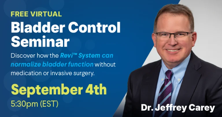 Dr. Jeffrey Carey feature image promoting bladder control webinar
